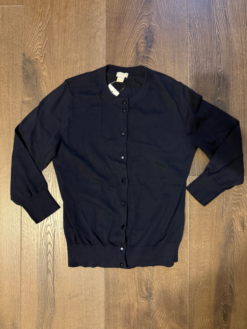 NWT J. Crew Navy Button-Up Cardigan Sweater with 3/4 Sleeve